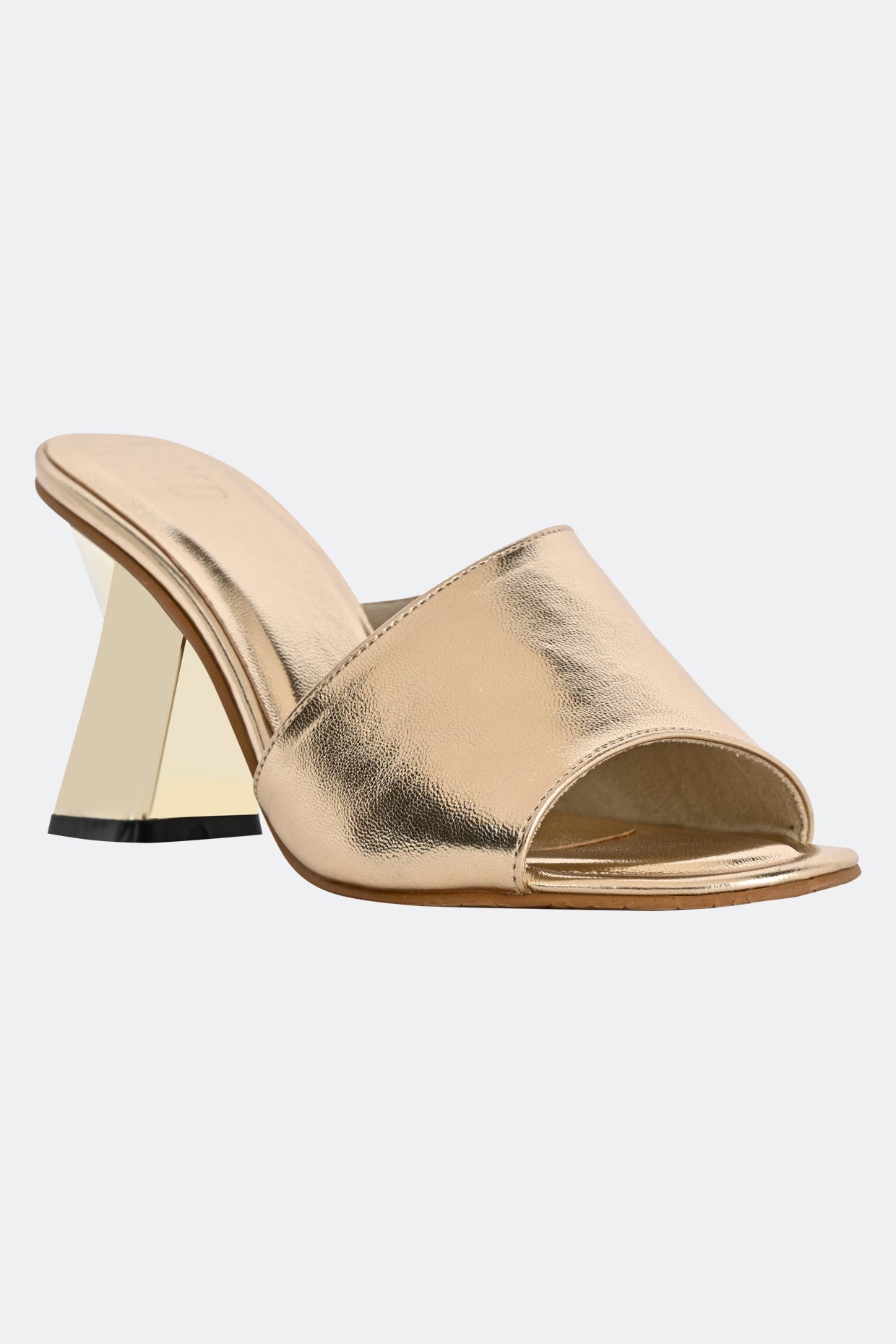One Strap Gold Heel For Women
