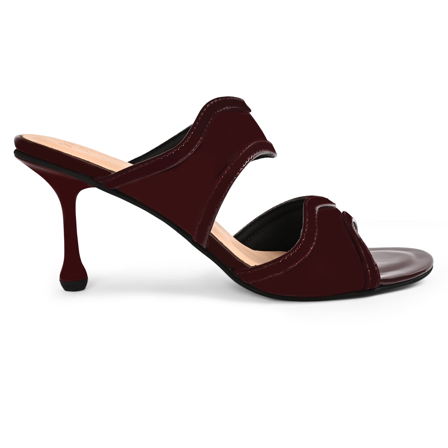 Nora Maroon Patent Heels for Women