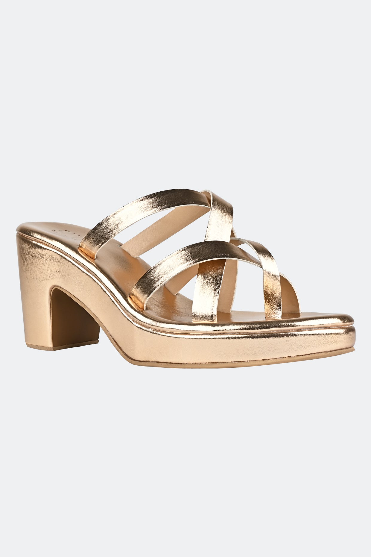 Salvadore Gold Platform Heels For Women