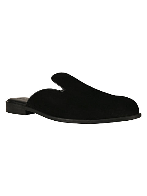 Henry Suede Mules in Black