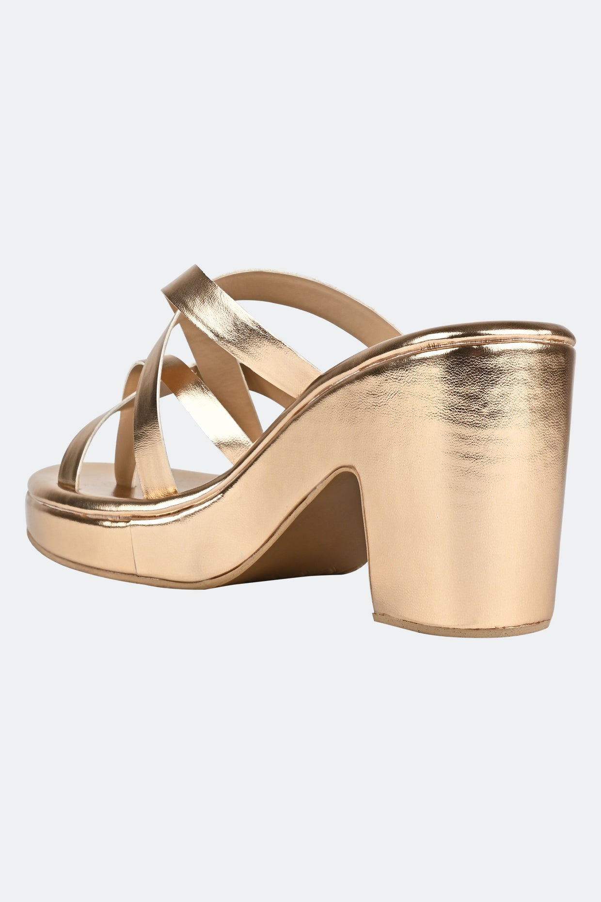 Salvadore Gold Platform Heels For Women