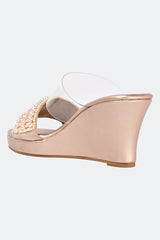 Rose Gold Pearl Wedges