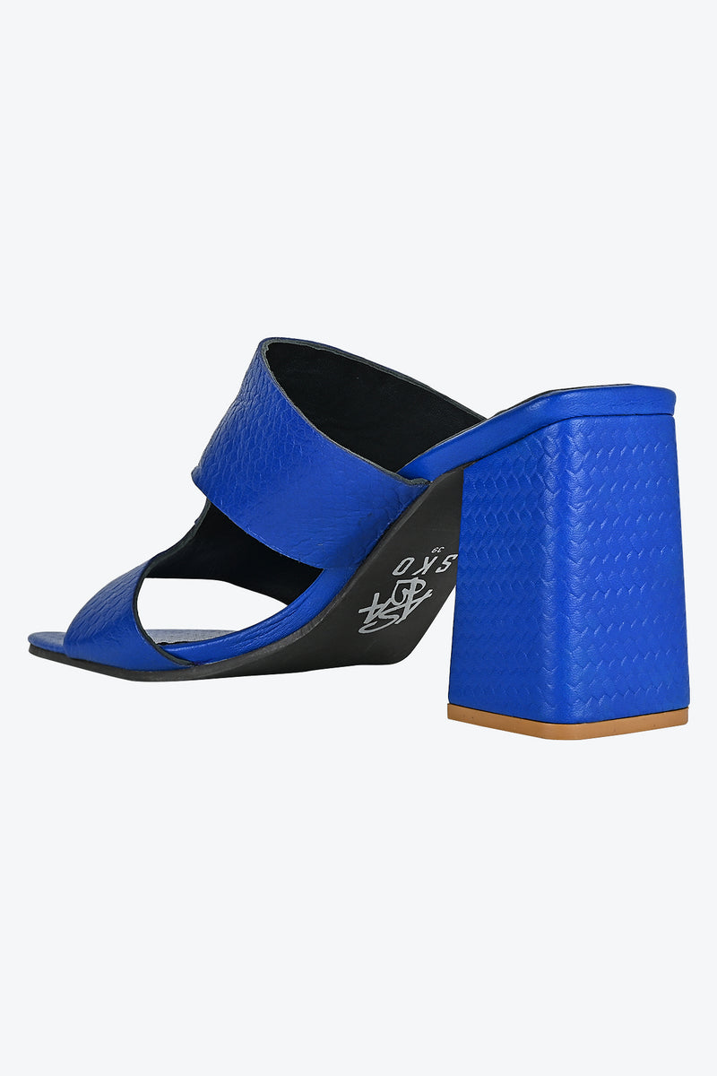 Textured Blue Heels