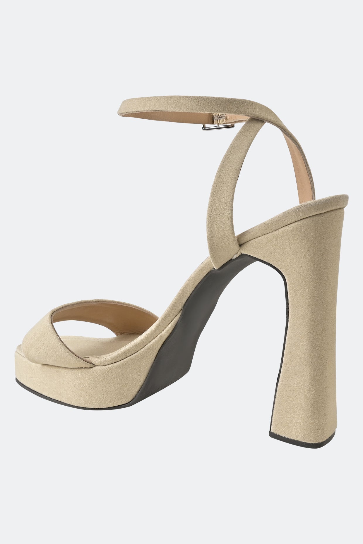 Vegan Nude Suede One Strap Platforms