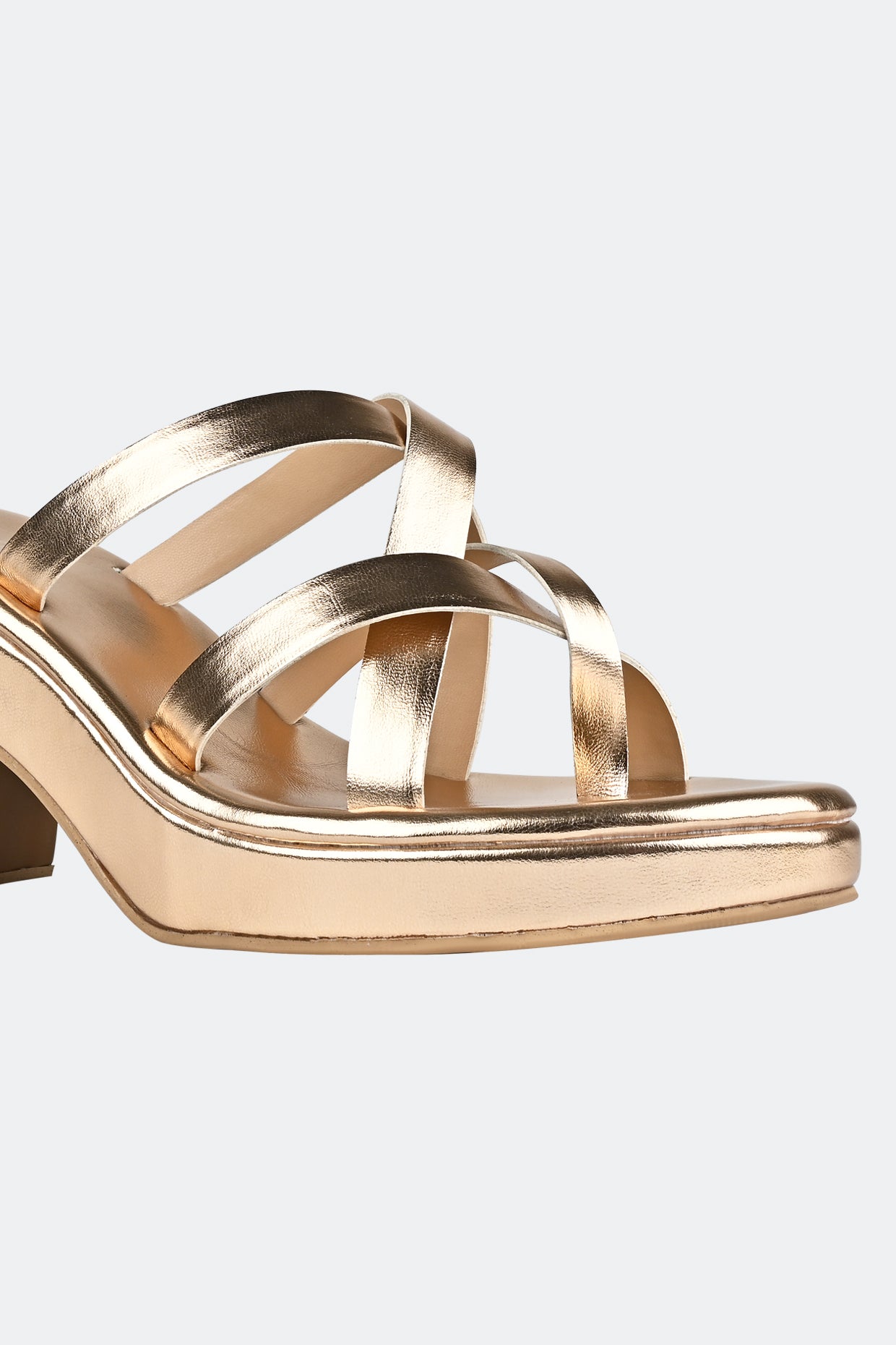 Salvadore Gold Platform Heels For Women