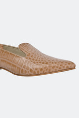 Beige Croc Loafers