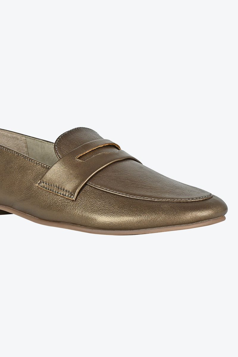 Light Bronze Penny Loafers