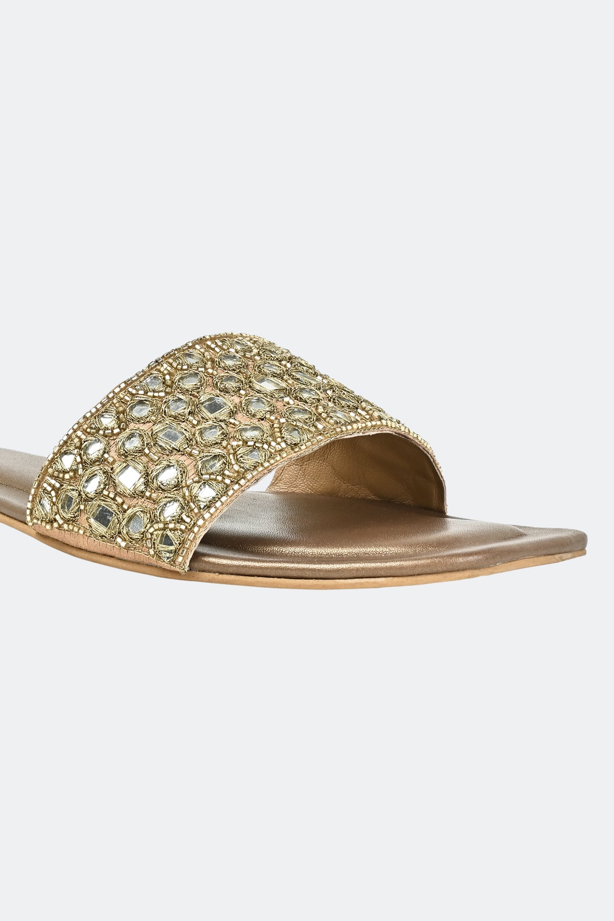 Luxe Reflective Gold Slip-ons For Women