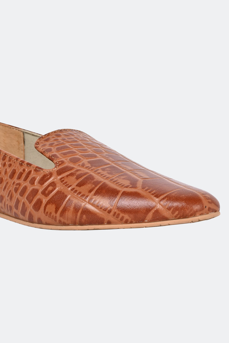 Tan Croc Loafers
