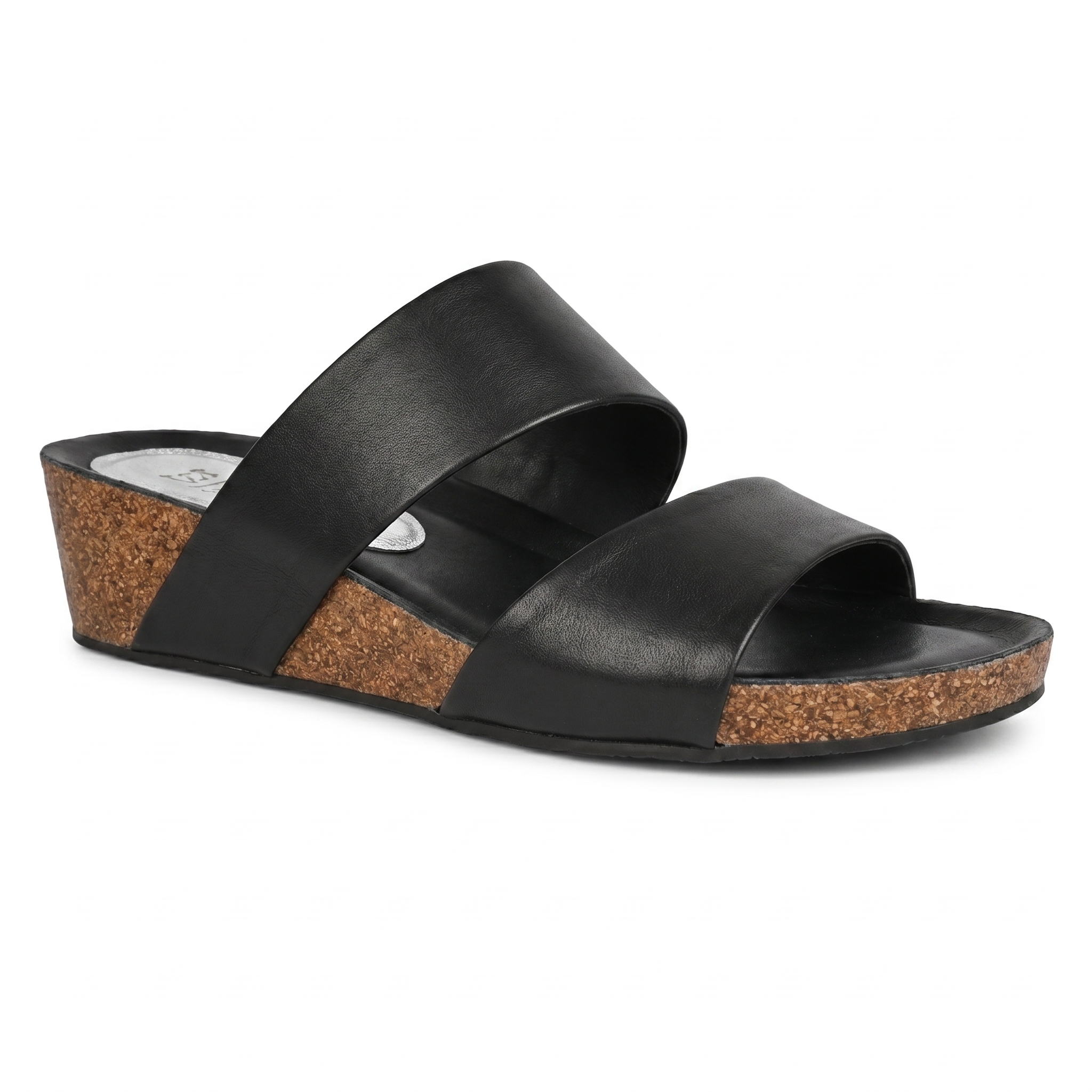 Alicante Cork Wedges in Black for Women