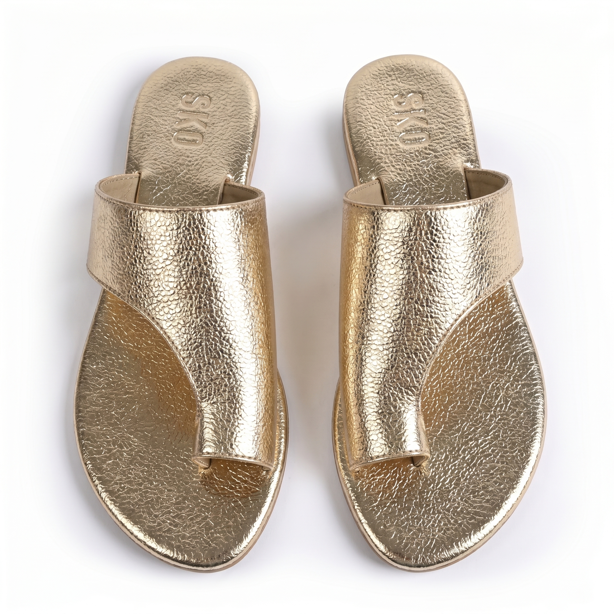 Amalfi Flat Sandals in Gold