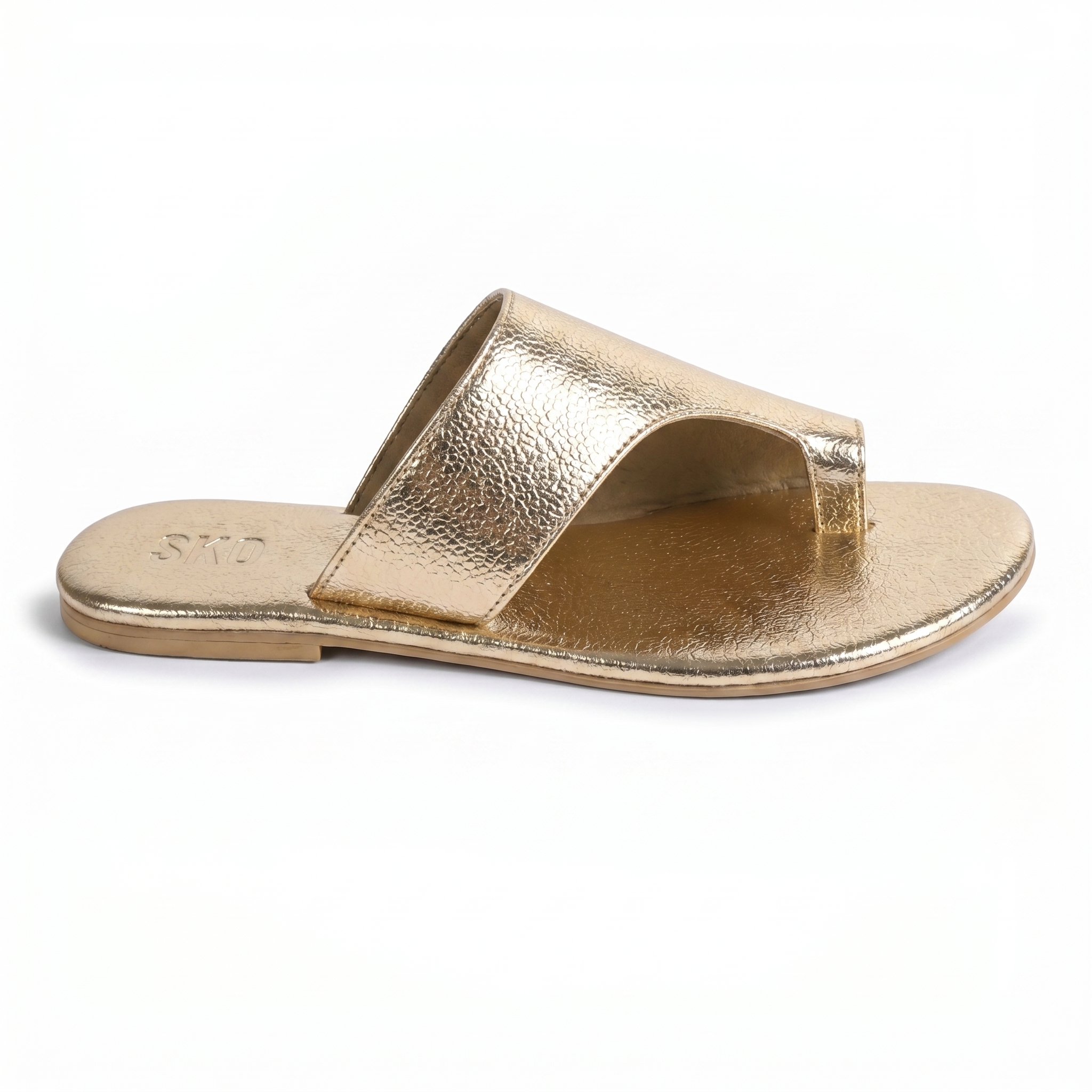 Amalfi Flat Sandals in Gold
