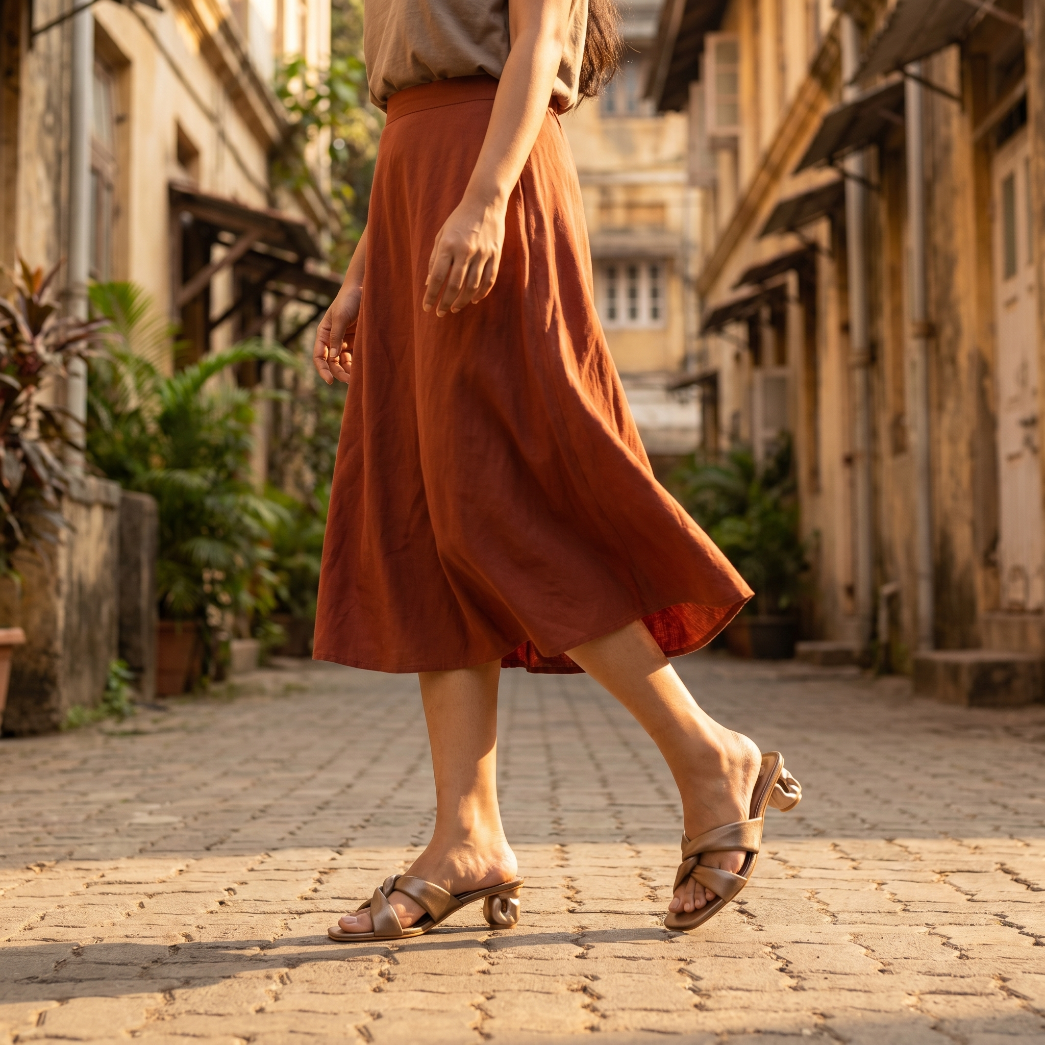 Arya Bronze Heels For Women