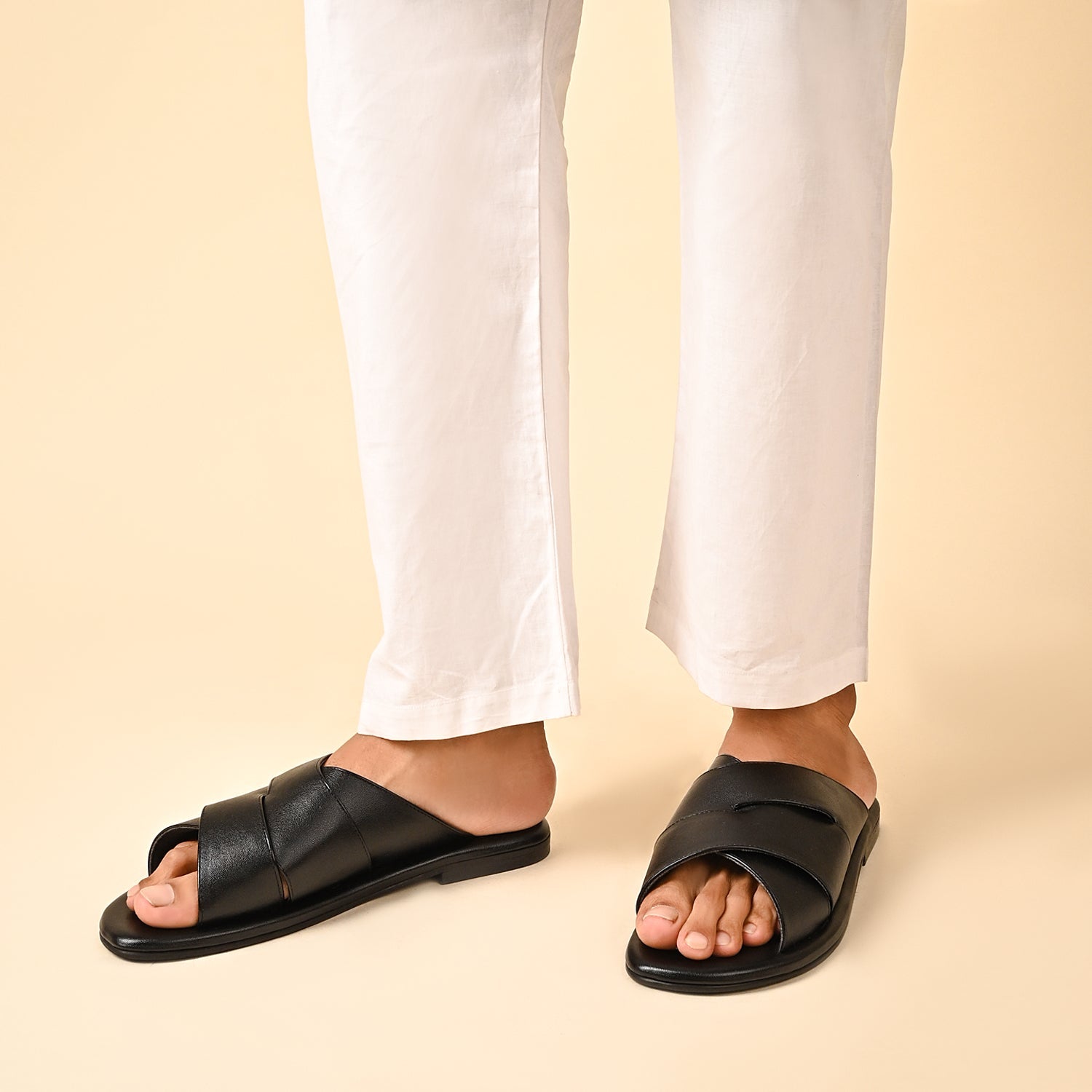 Chania Black Slippers