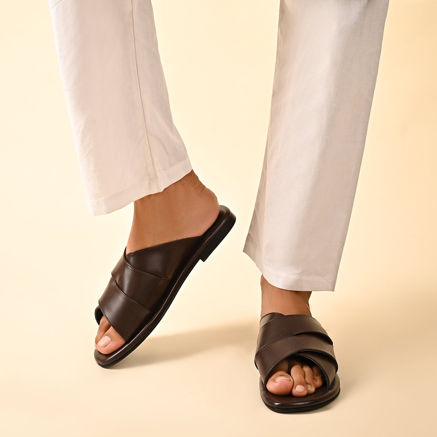 Chania Brown Slippers For Men