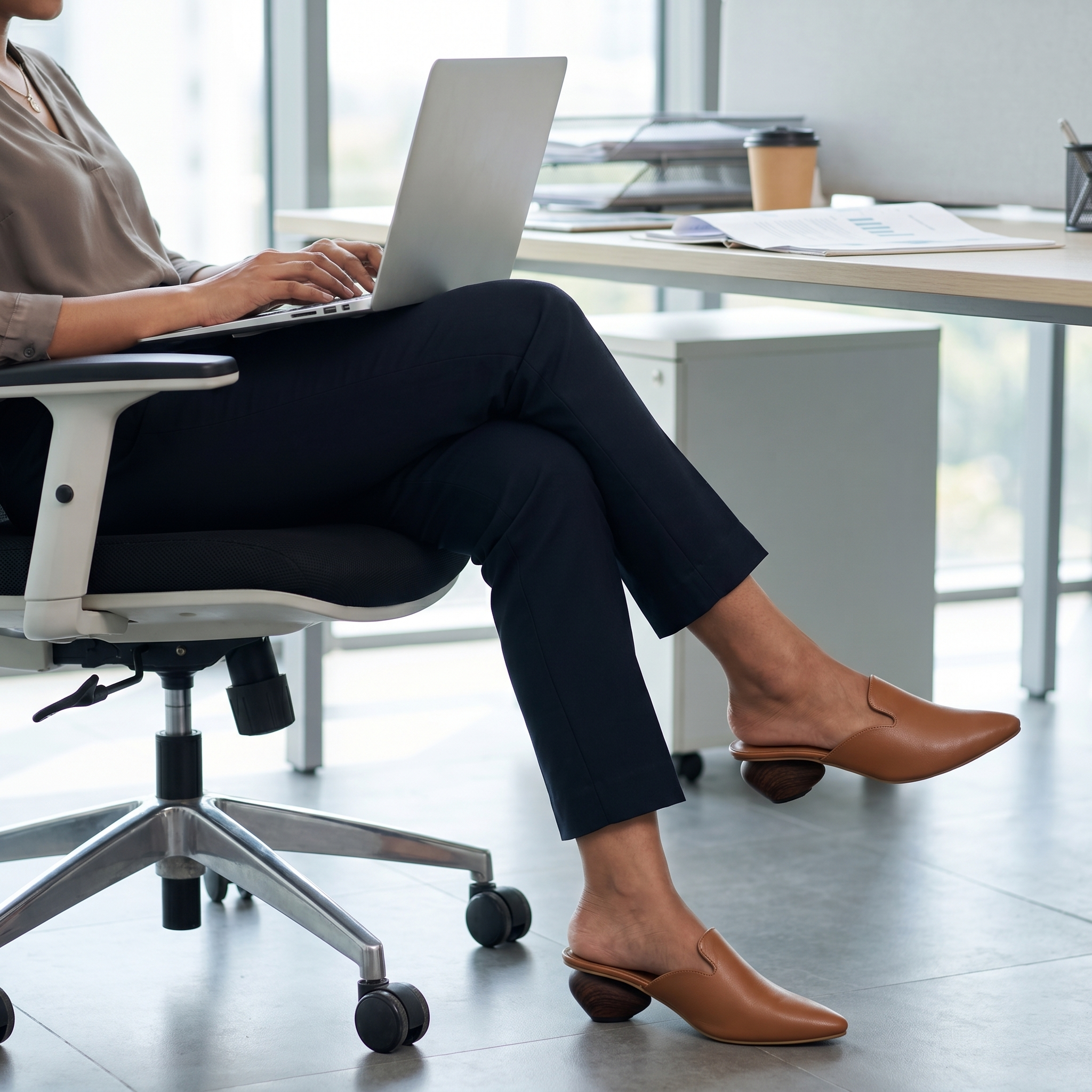 Cobble Tan Mule Heels For Women