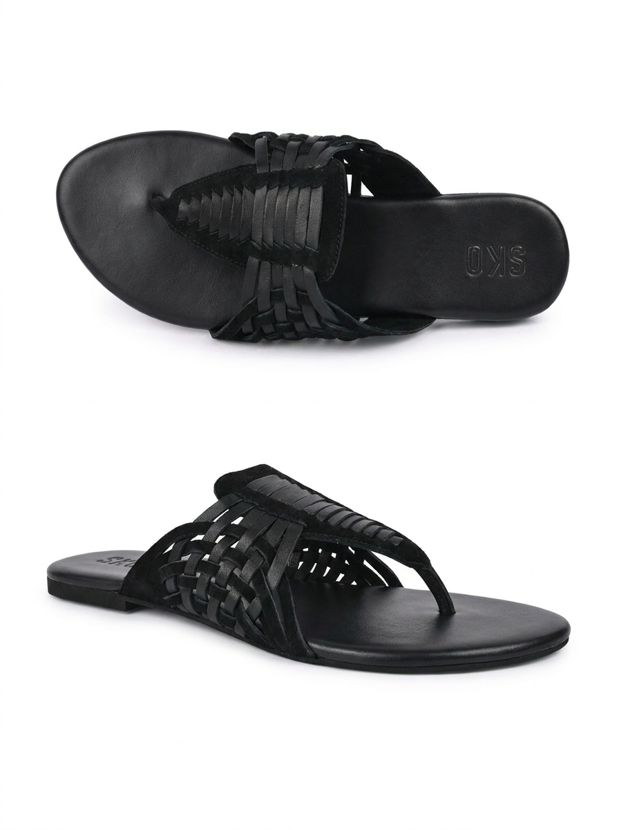 Cordoba Black Woven Flats