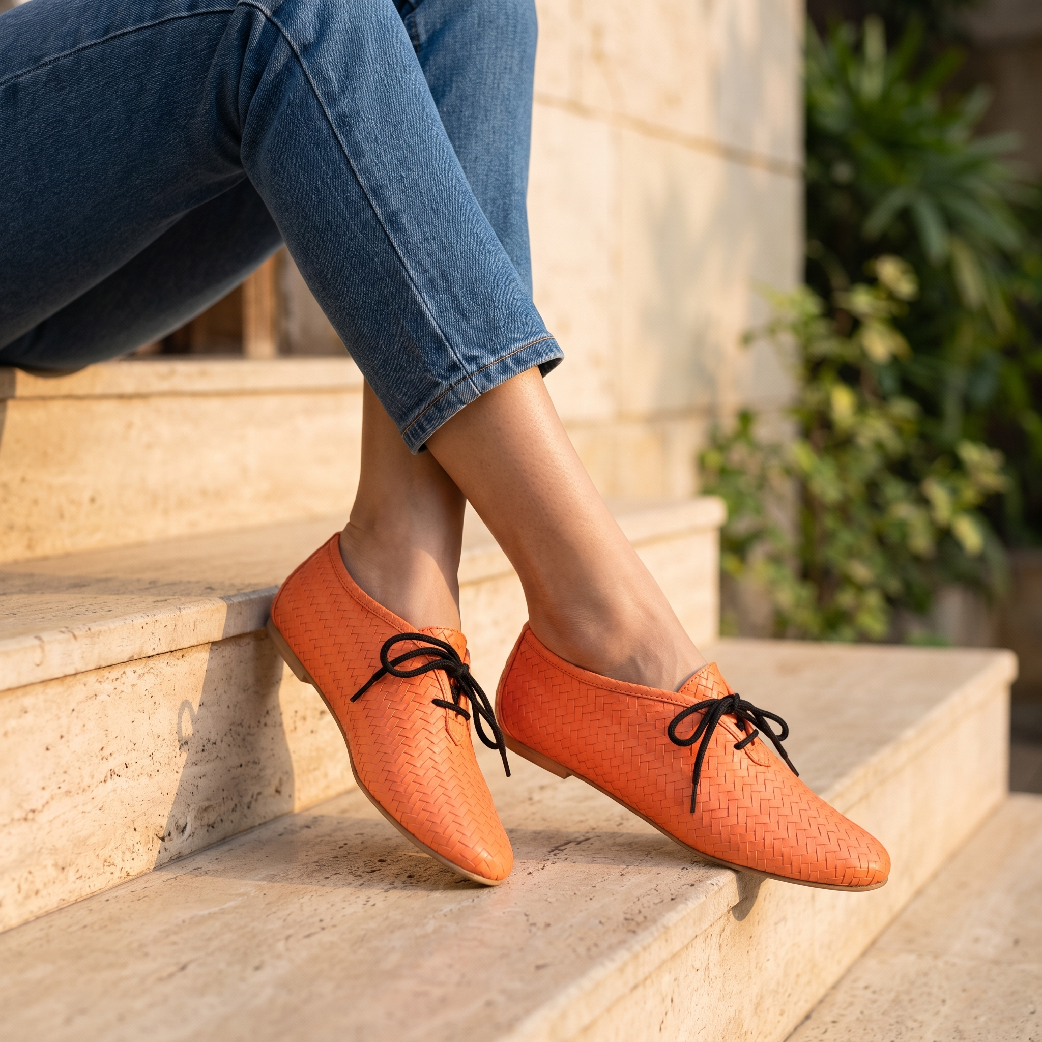 Freya in Orange Derby Shoes