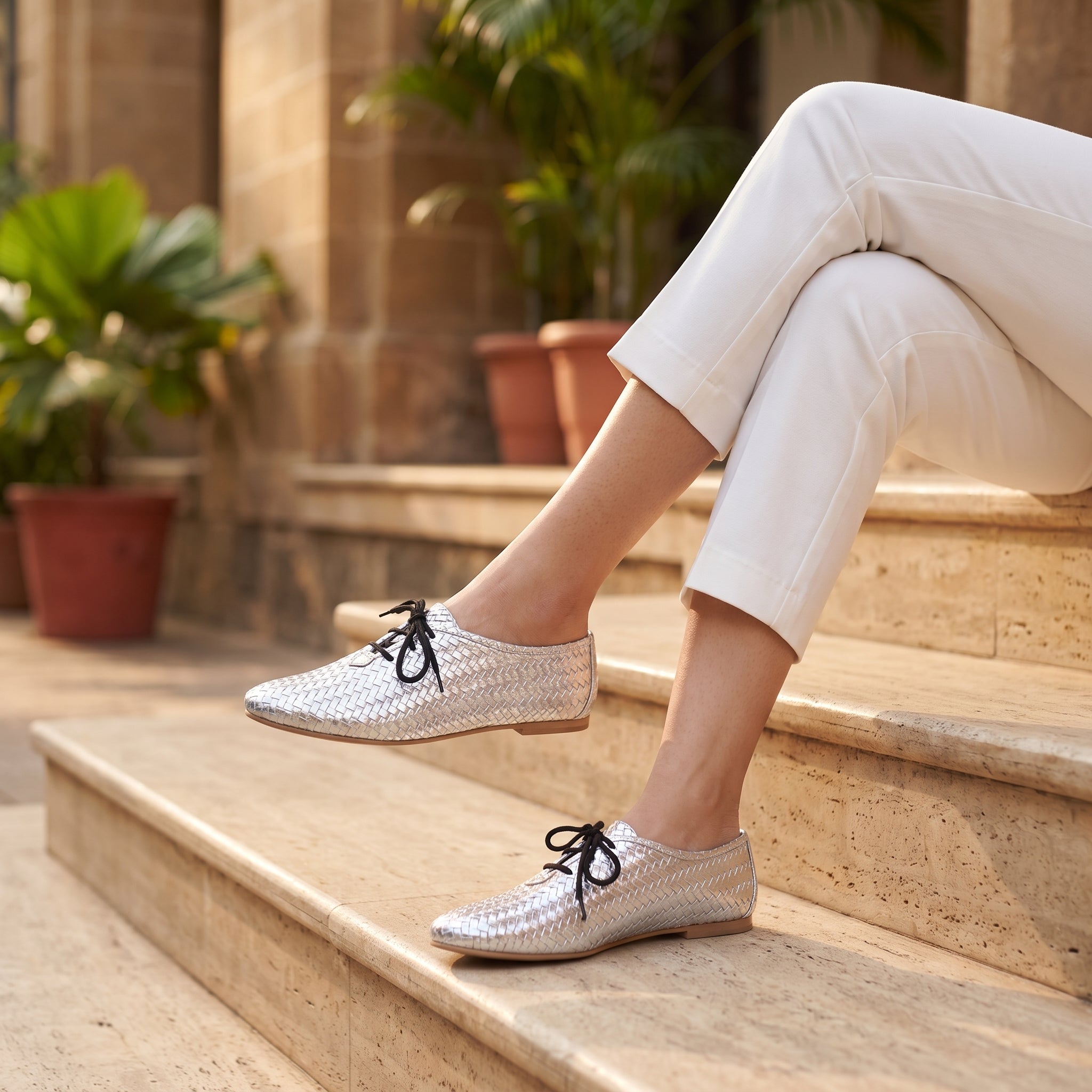 Freya Silver Derby Shoes