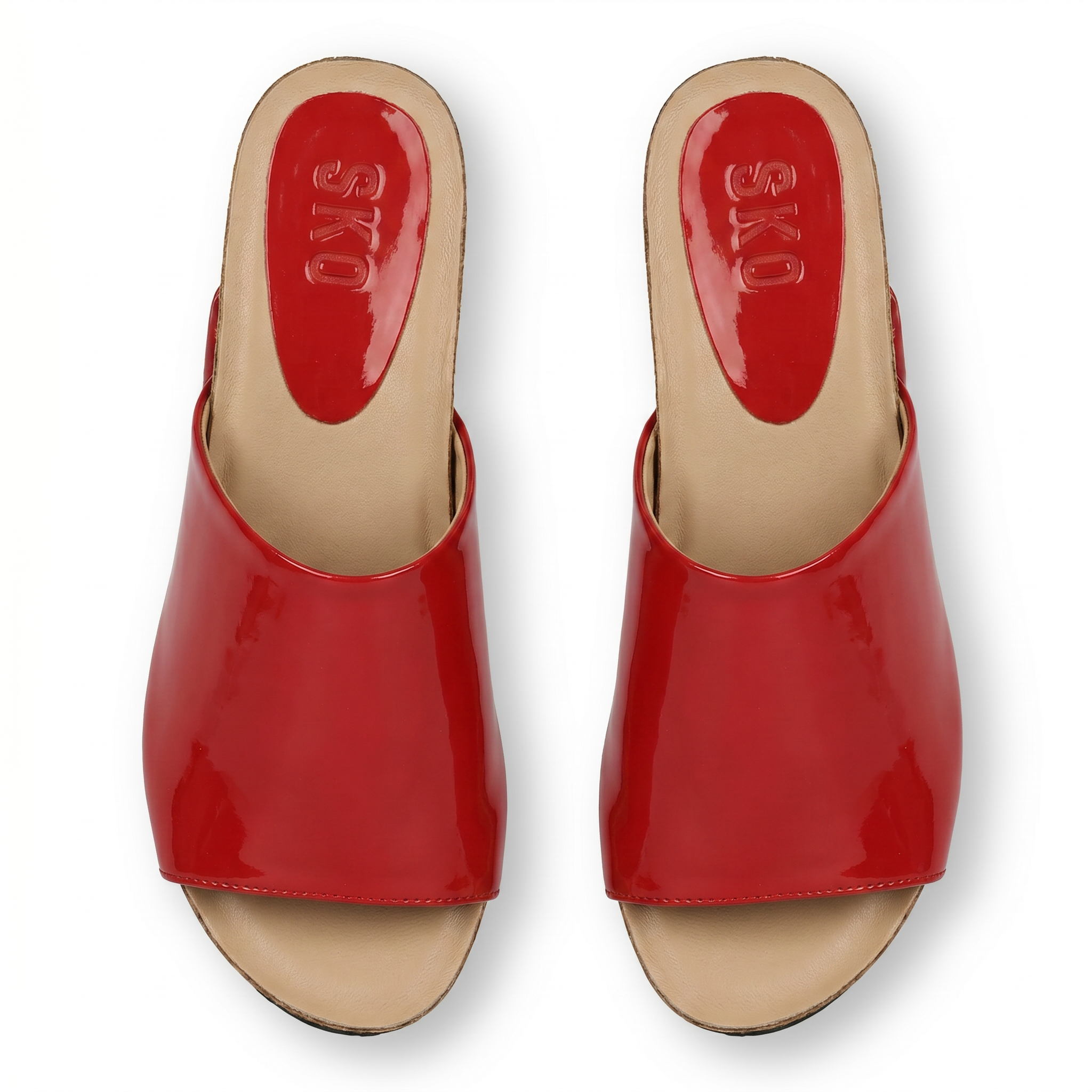 Granada Cork Wedge in Red Patent