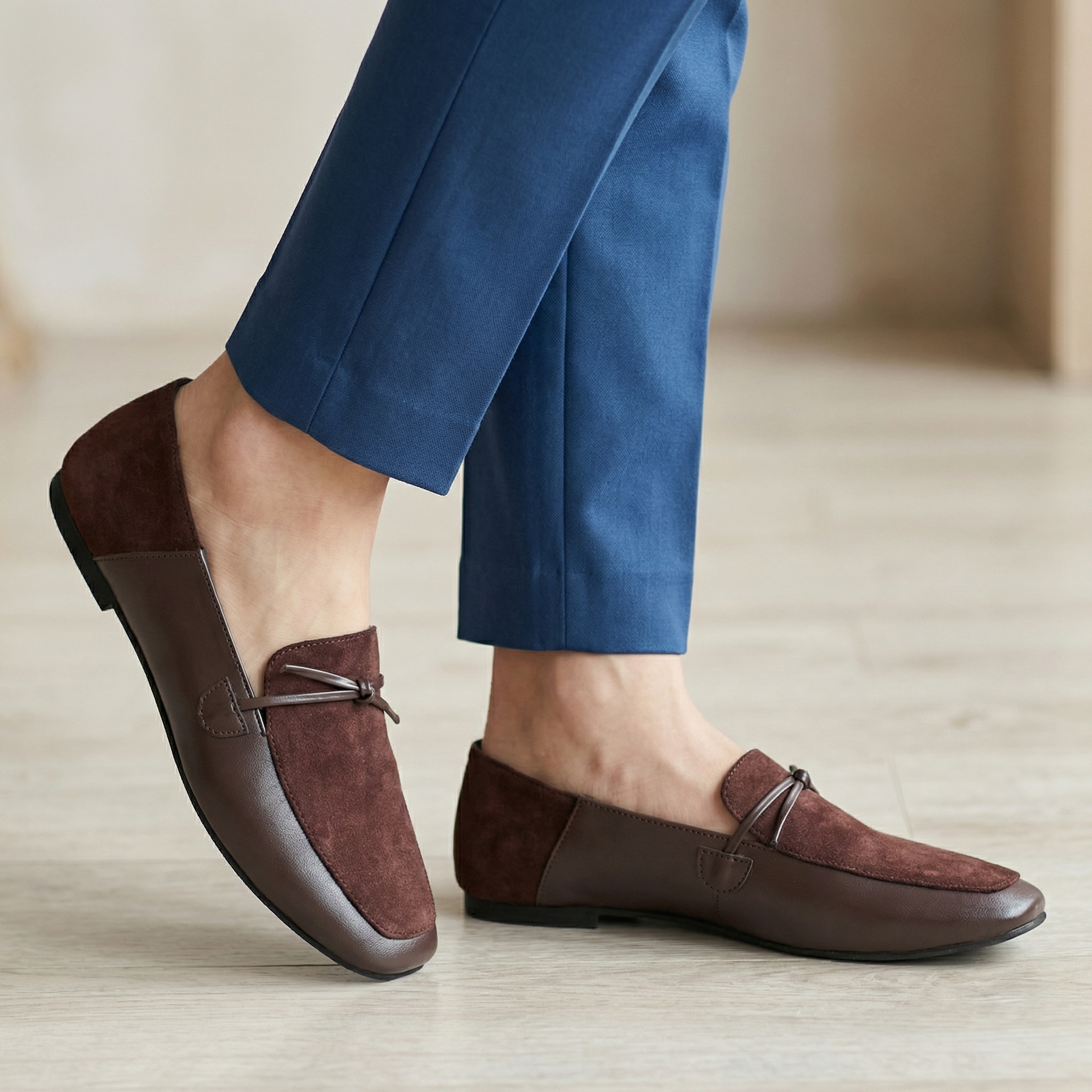 Hazel Brown Loafers For Women