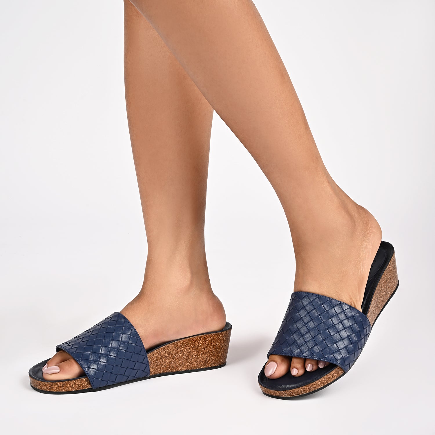 Murcia Cork Wedges in Blue for Women