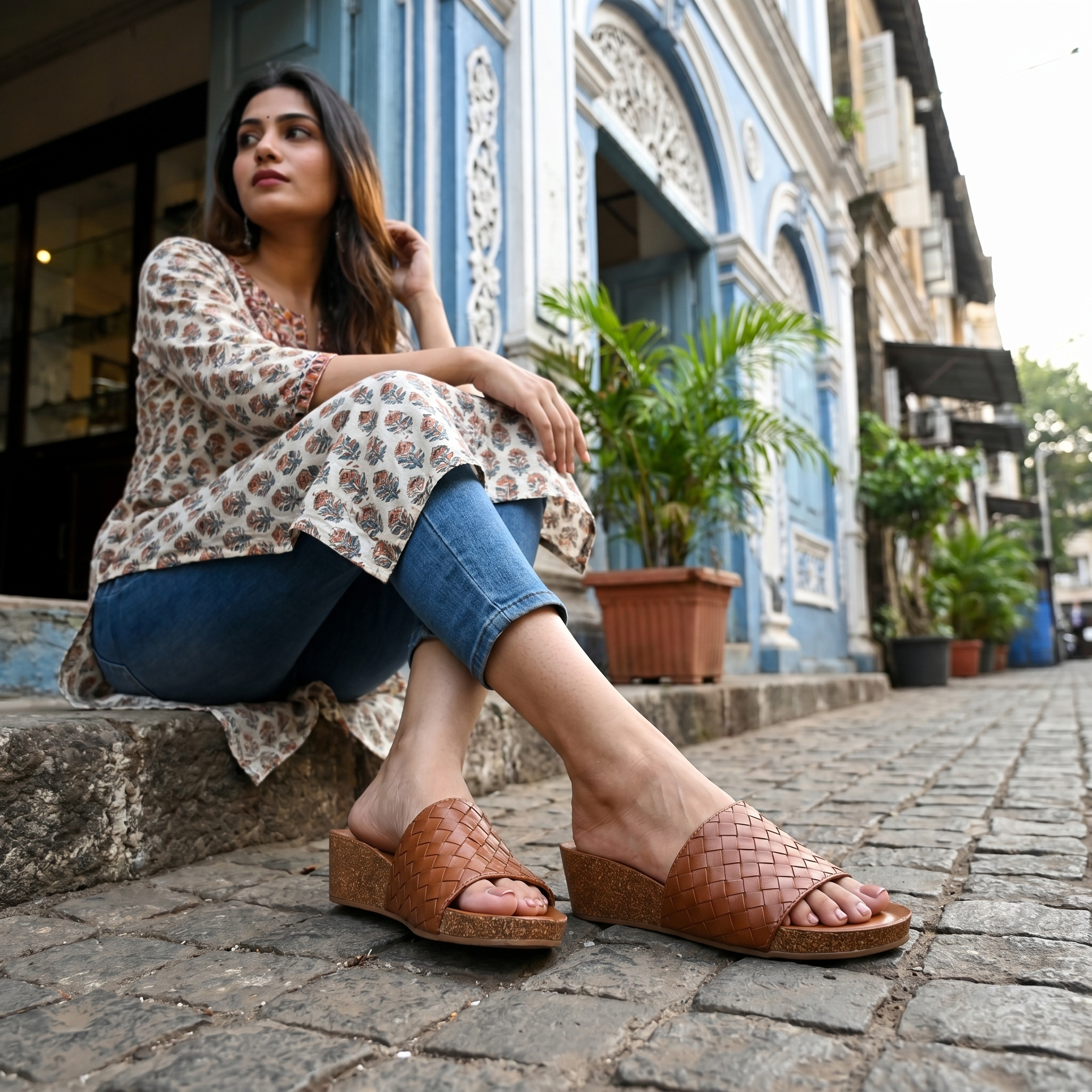Murcia Cork Wedge in Tan