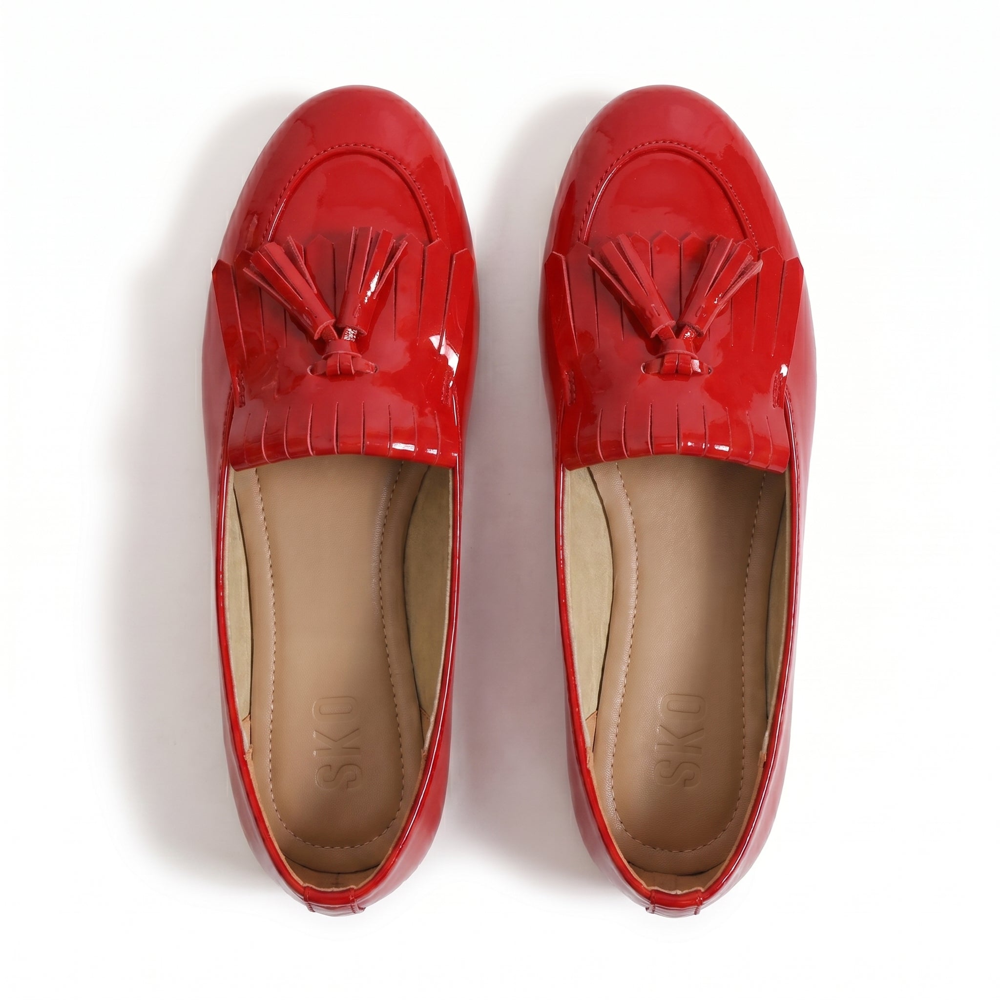 OliviaX Red Loafers For Women