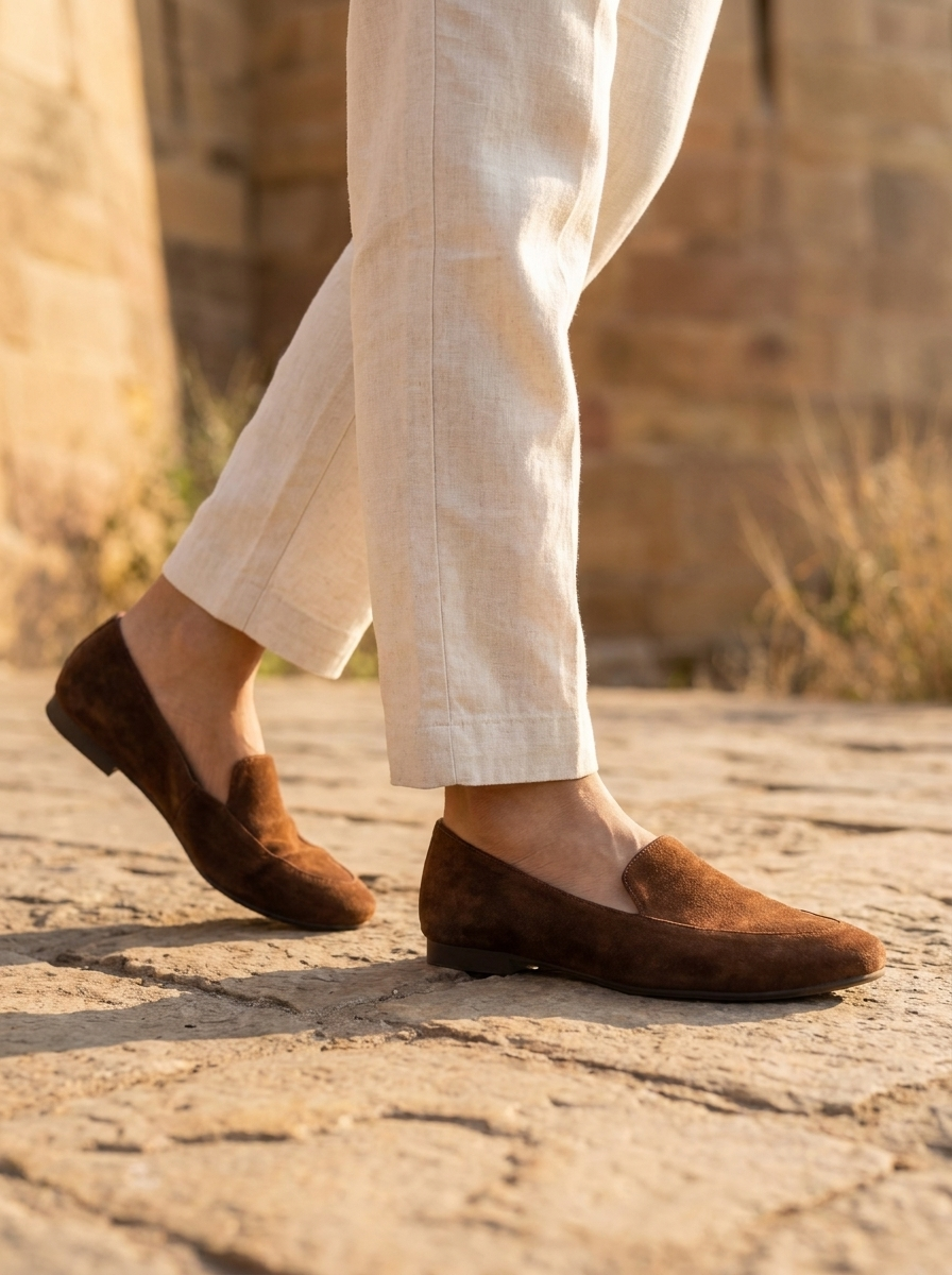 Olivia Brown Suede Loafers