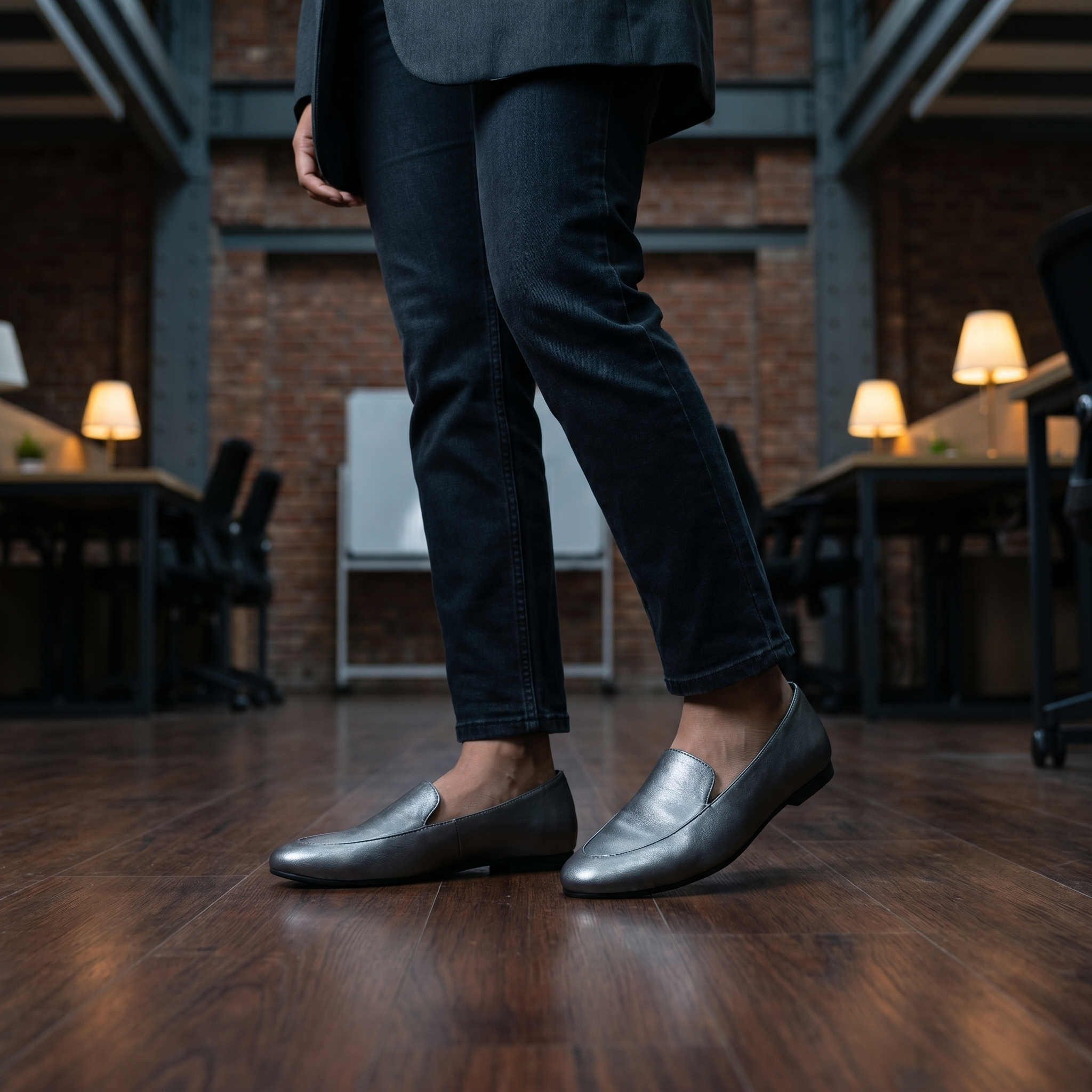 Olivia Gunmetal Loafer