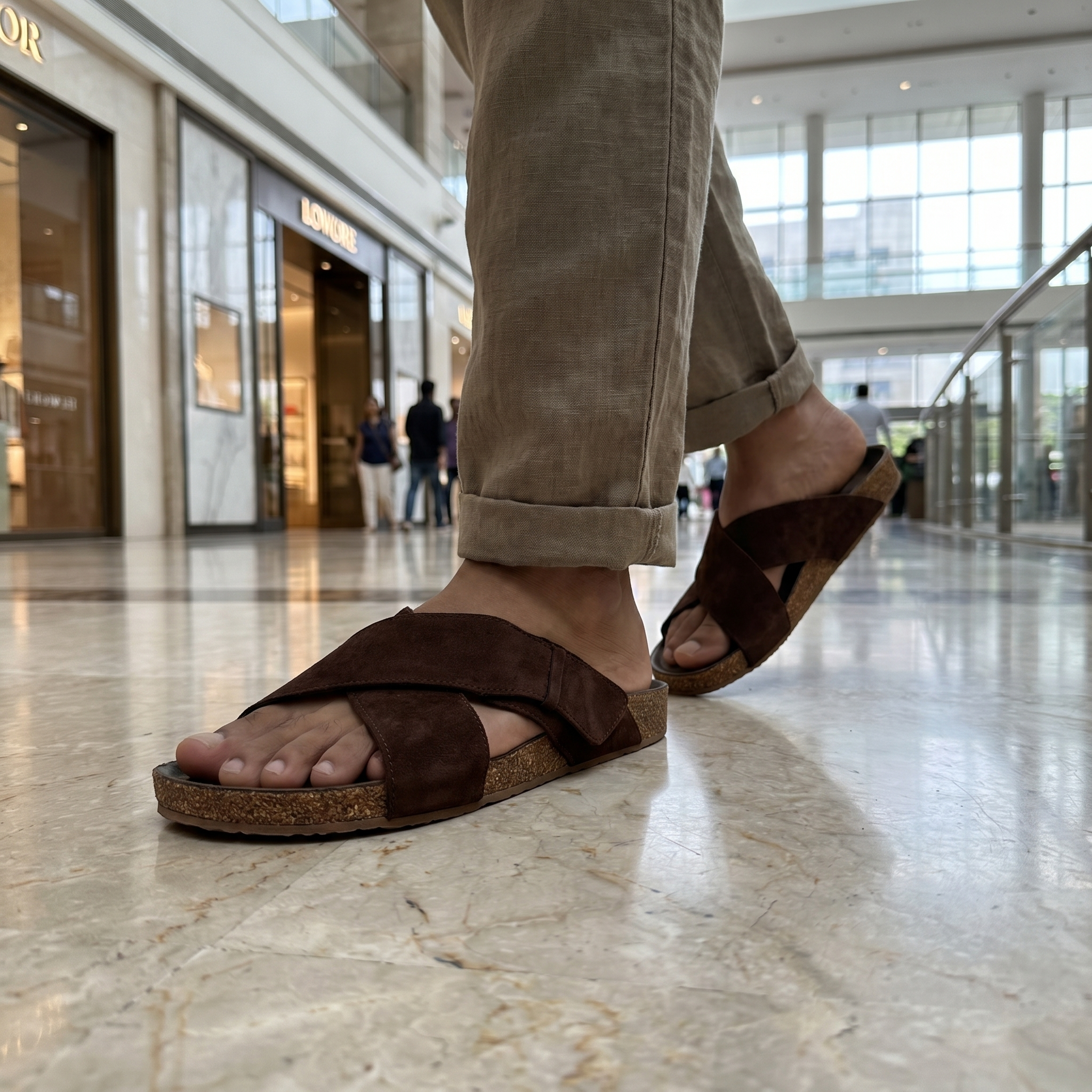 Palma Brown Suede Slippers For Men