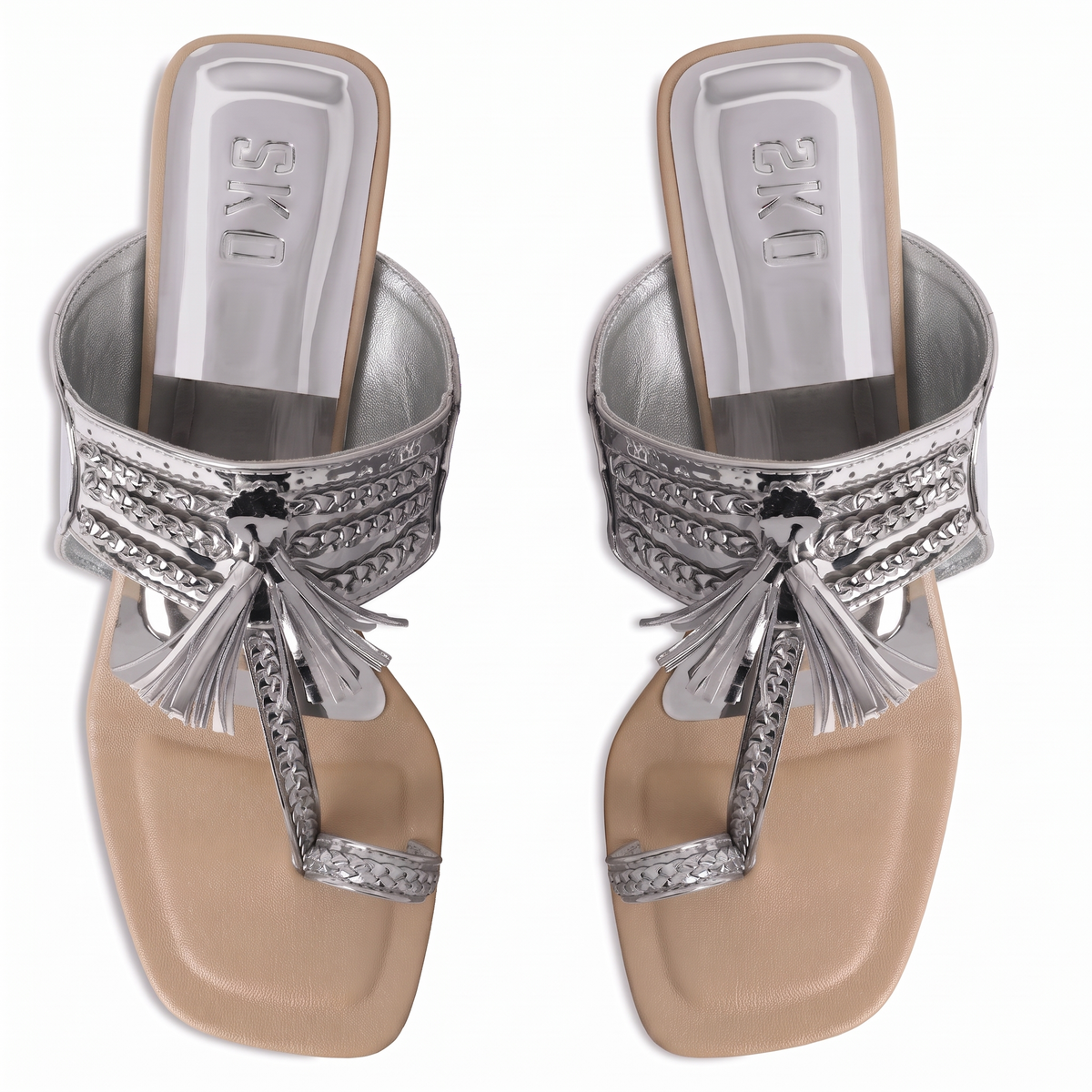 Rashmi Silver Kolhapuris Heels