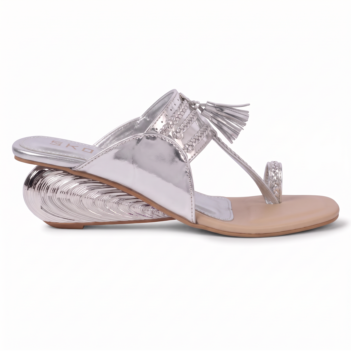 Rashmi Silver Kolhapuris Heels