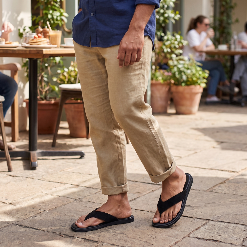 Rome Black Suede Slippers For Men