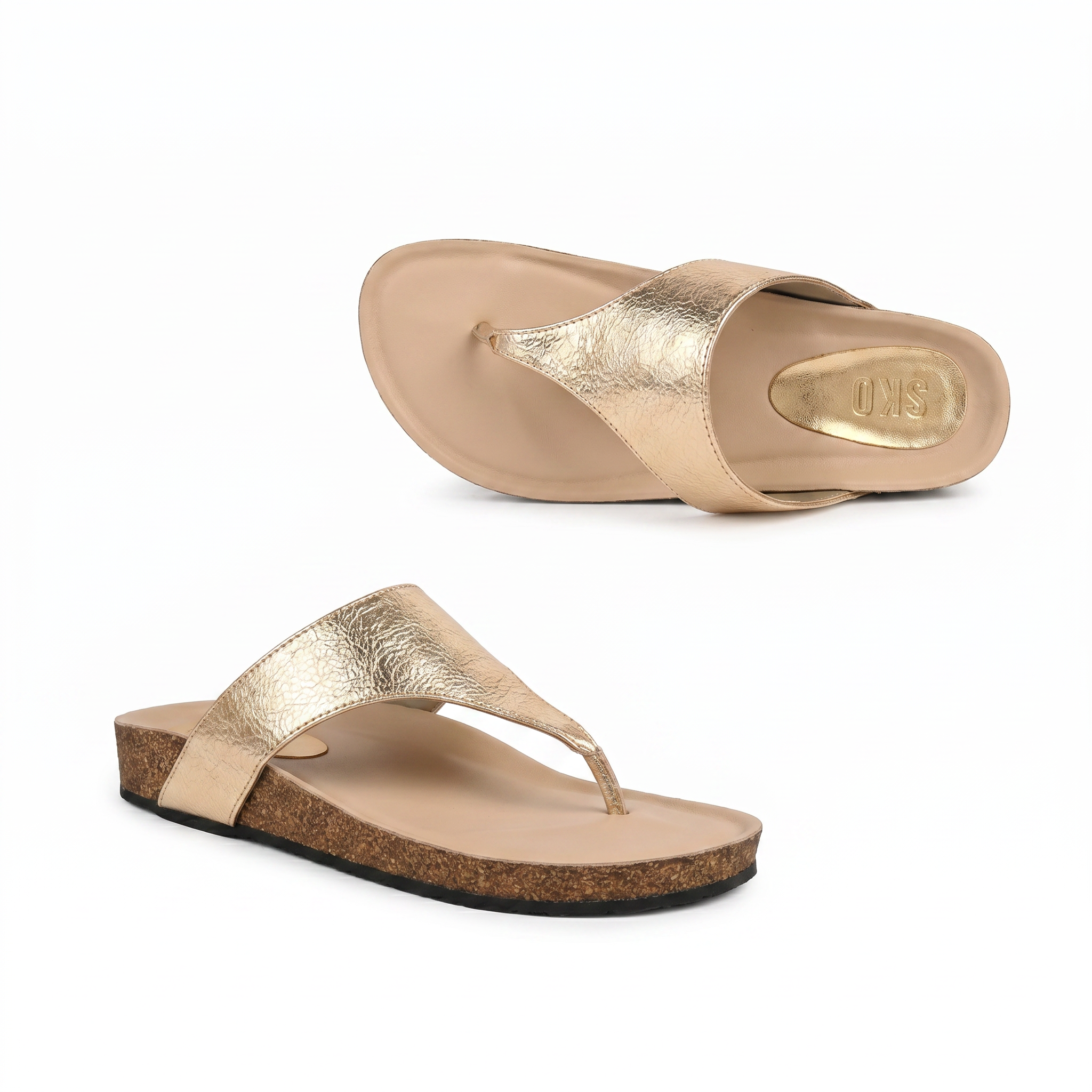 Valencia in Gold Flats For Women