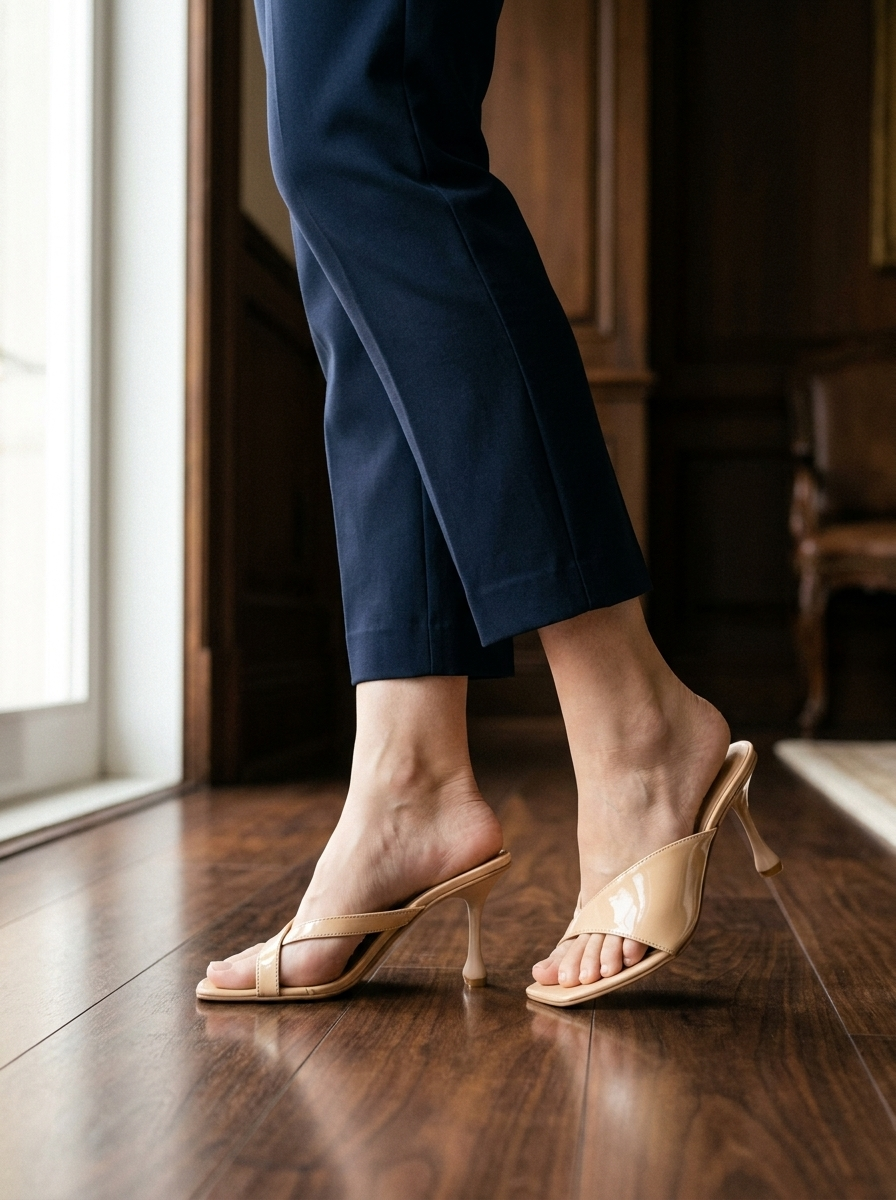 Violet in Beige Heels