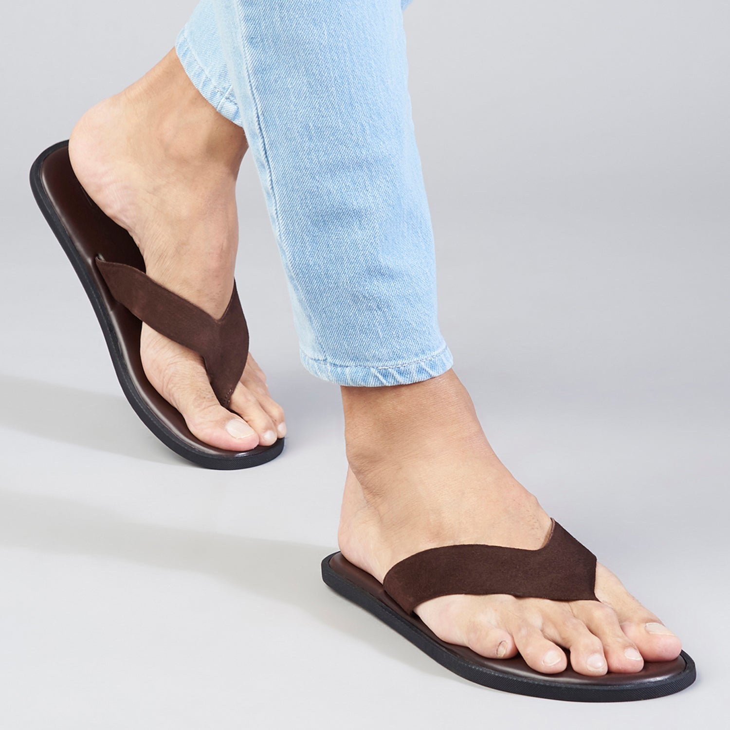 Rome Suede Slippers For Men in Brown