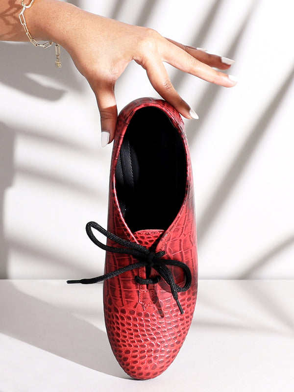 Red Croc Printed Shoes