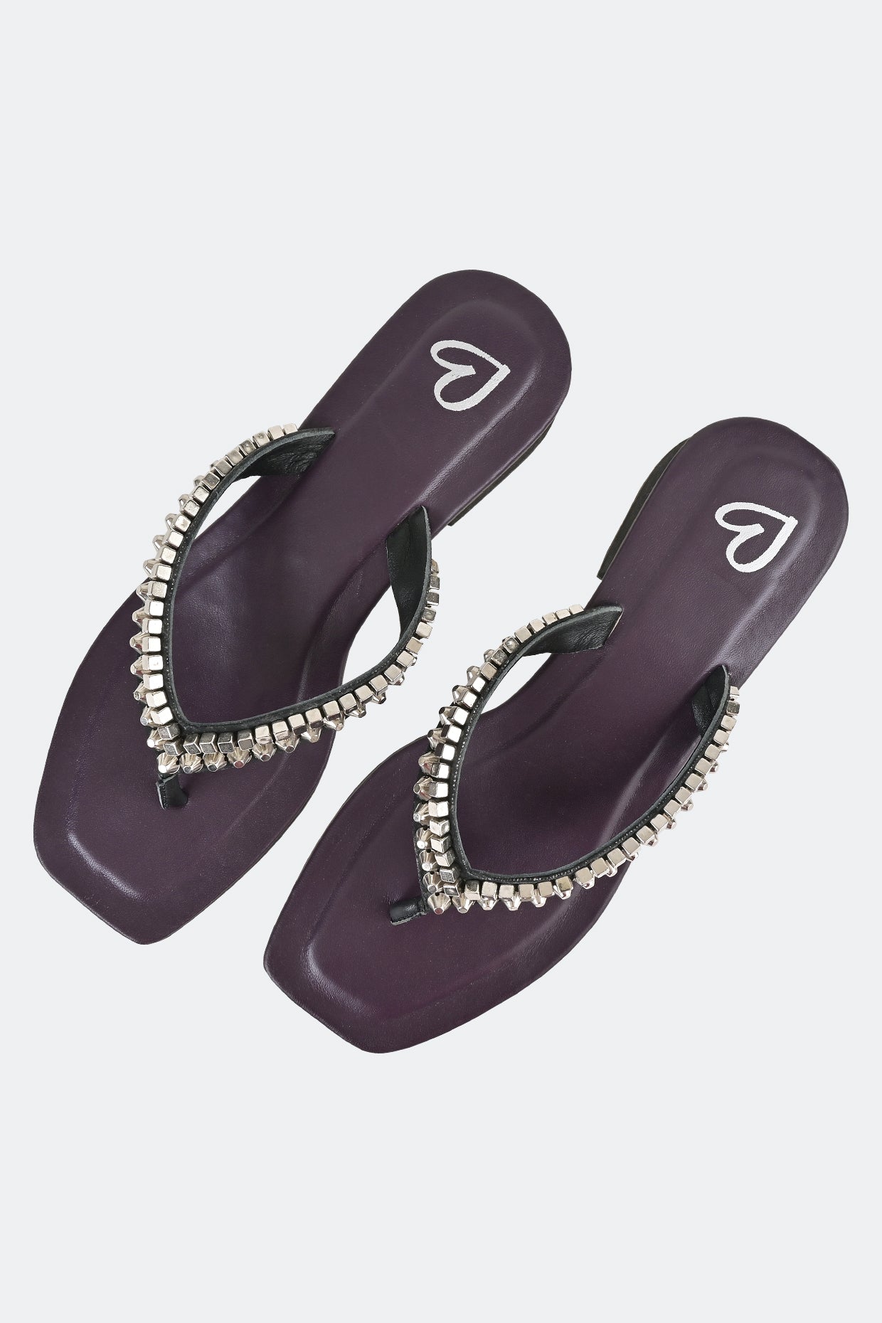 Purple Studded Thong Flats