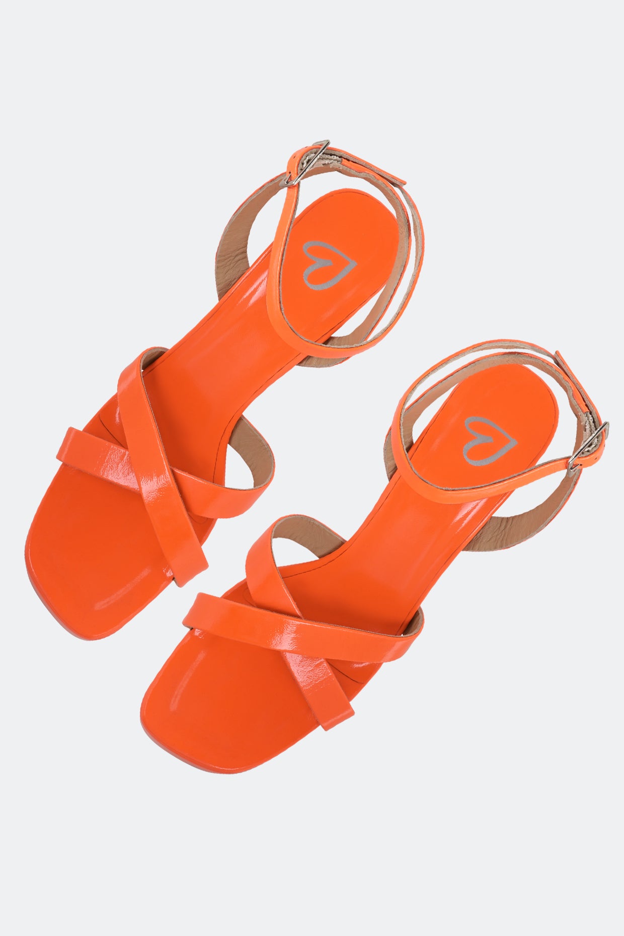 Neon Orange Cross Strap Platform