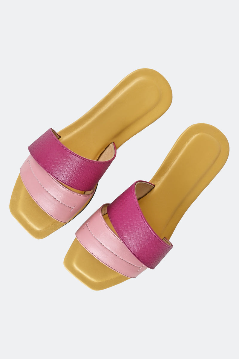 Pink Crossover Straps Flats