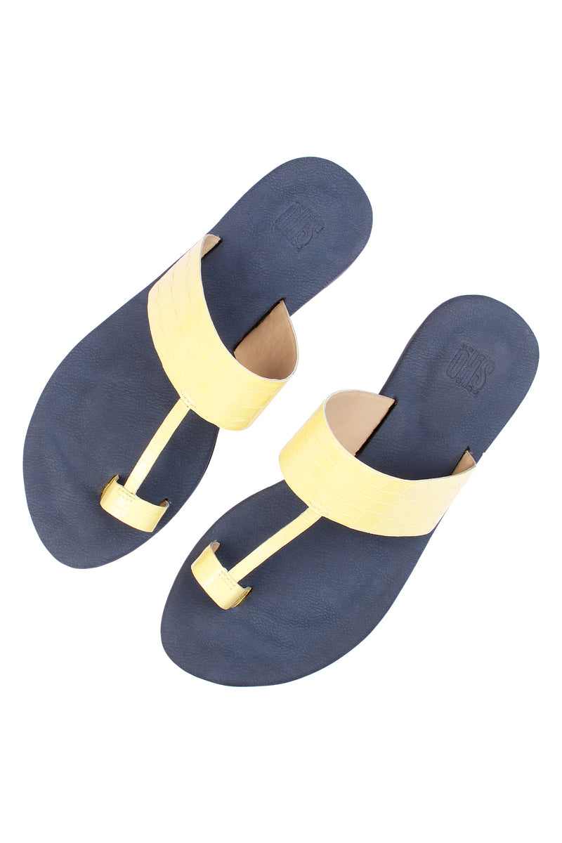 Yellow Single Toe Sandals