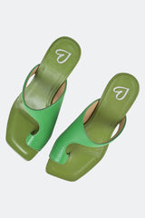 Green One Toe Heels