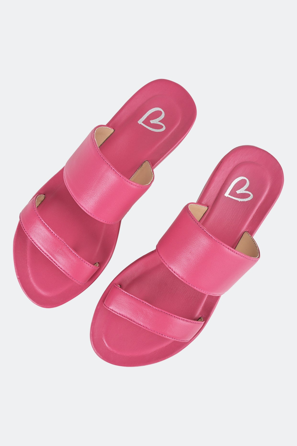 Fuschia Pink Two Strap Flatform