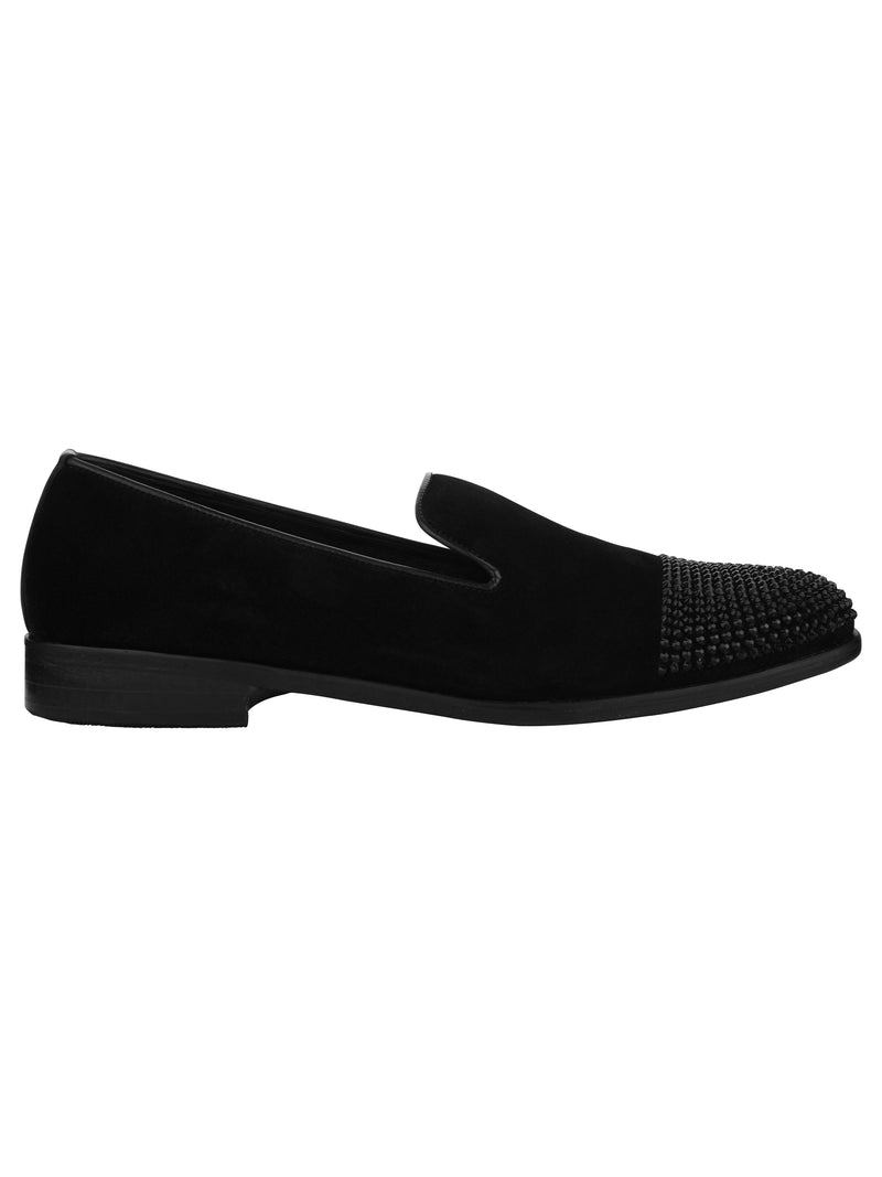 Toe Cap Crystal Loafers