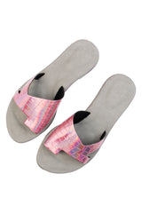 Pink Asymmetrical Sandals