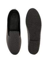 Black Snakeprint Loafers