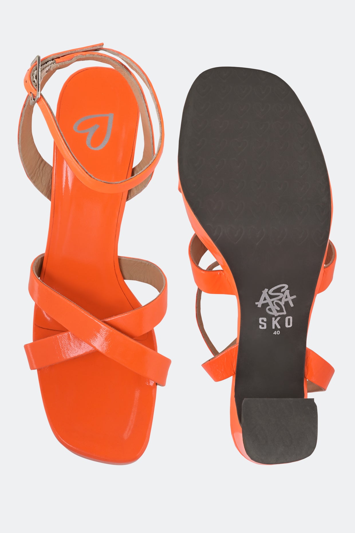 Neon Orange Cross Strap Platform