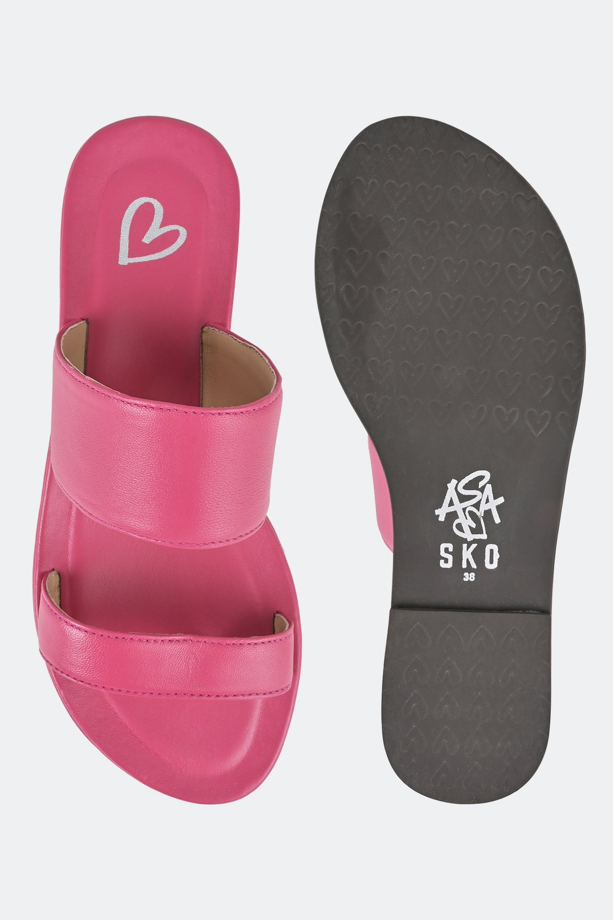 Fuschia Pink Two Strap Flatform