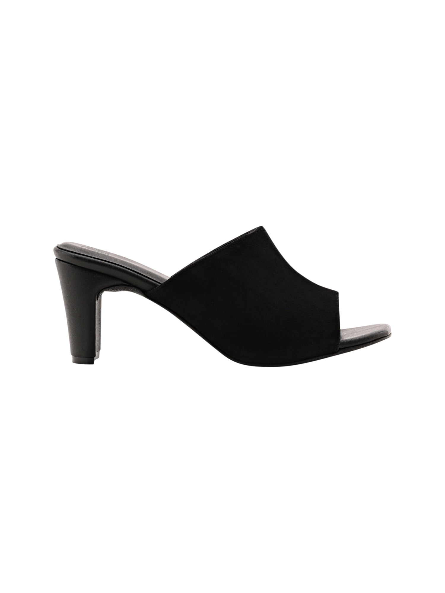 Black Suede Mule Heels For Women